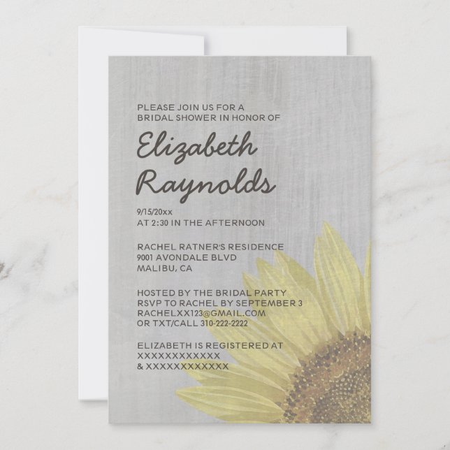 Invitaciones nupciales de la ducha de los (Anverso)