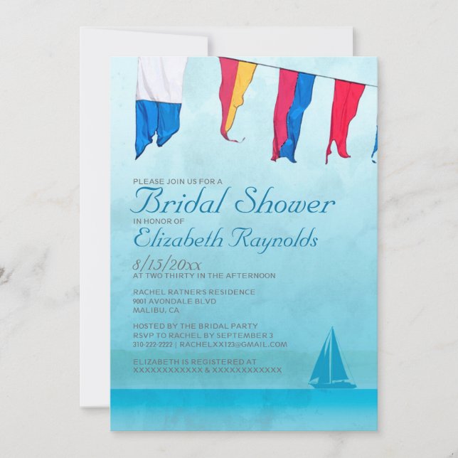 Invitaciones nupciales de la ducha de los barcos (Anverso)