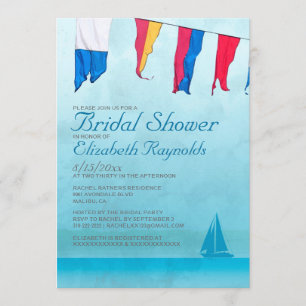 Invitaciones nupciales de la ducha de los barcos