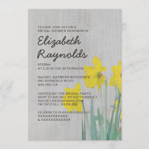 Invitaciones nupciales de la ducha de los narcisos