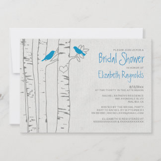 Invitaciones nupciales de la ducha de los pájaros