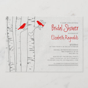 Invitaciones nupciales de la ducha de los pájaros