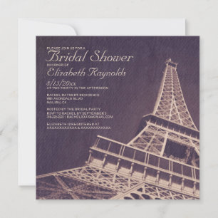 Invitaciones nupciales de la ducha de París del
