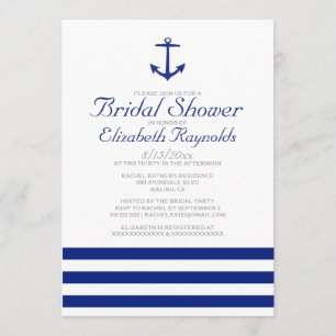 Invitaciones nupciales de la ducha del ancla