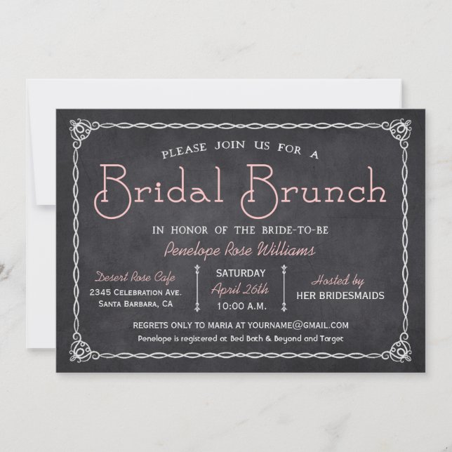 Invitaciones nupciales de la ducha del brunch (Anverso)