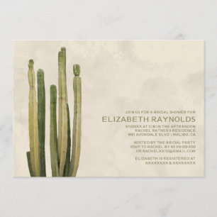 Invitaciones nupciales de la ducha del cactus del