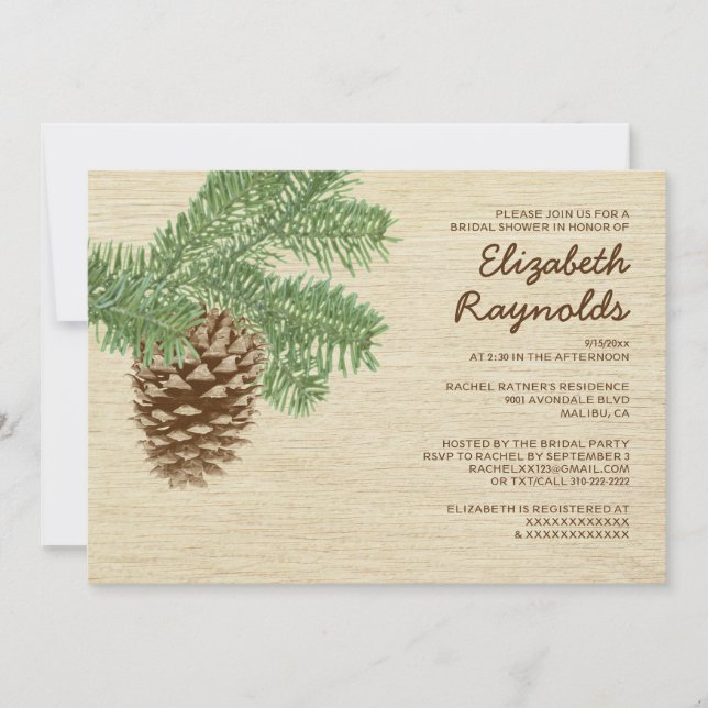 Invitaciones nupciales de la ducha del cono del (Anverso)