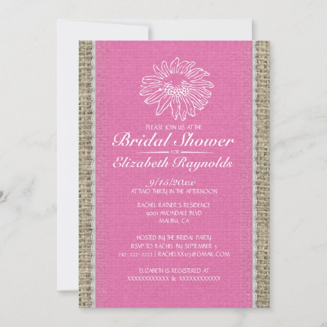 Invitaciones nupciales de la ducha del cordón (Anverso)