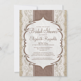 Invitaciones nupciales de la ducha del cordón de