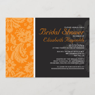 Invitaciones nupciales de la ducha del damasco