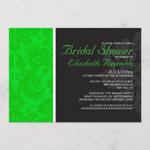 Invitaciones nupciales de la ducha del damasco de