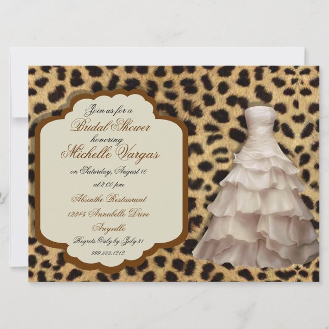 Invitaciones nupciales de la ducha del estampado (Anverso)