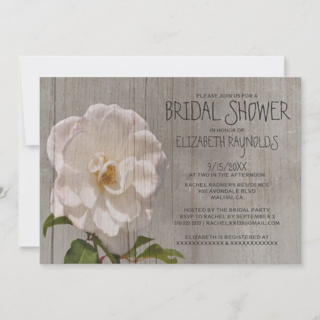Invitaciones nupciales de la ducha del Gardenia (Anverso)
