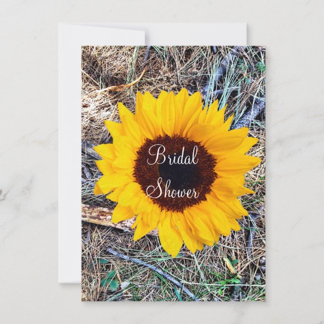 Invitaciones nupciales de la ducha del girasol (Anverso)