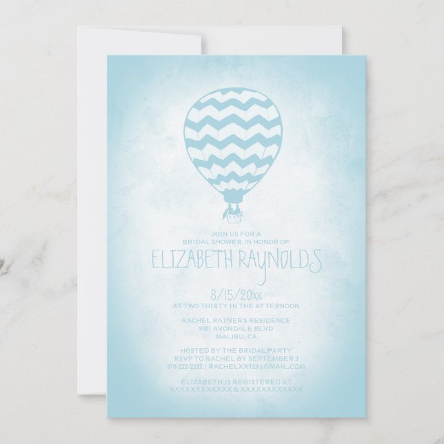 Invitaciones nupciales de la ducha del globo (Anverso)