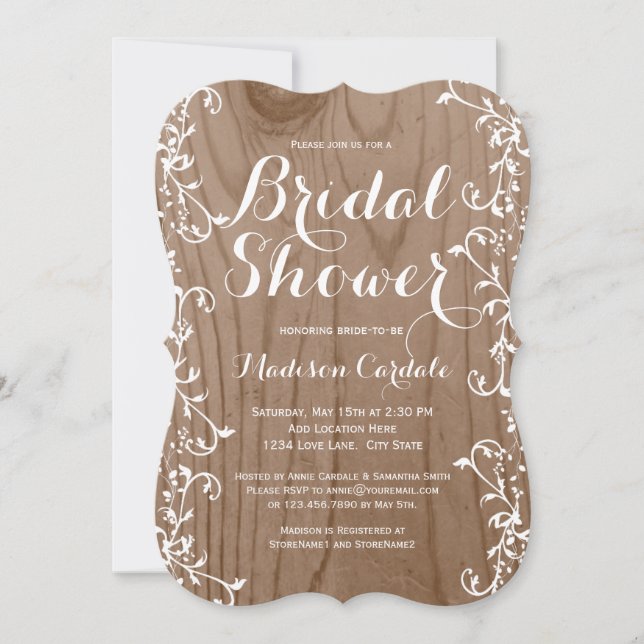 Invitaciones nupciales de la ducha del grano de (Anverso)