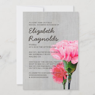 Invitaciones nupciales de la ducha del Mini-Clavel