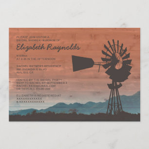 Invitaciones nupciales de la ducha del molino de