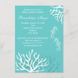 Invitaciones nupciales de la ducha del Seahorse