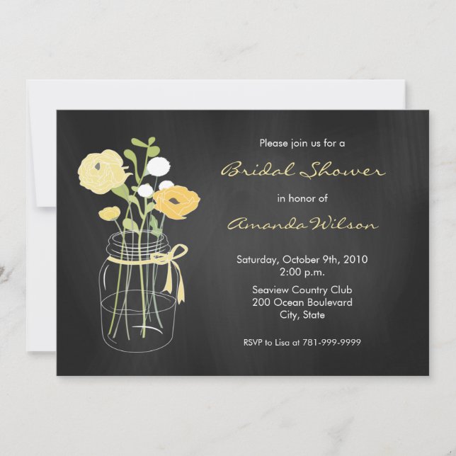 Invitaciones nupciales de la ducha del tarro de (Anverso)