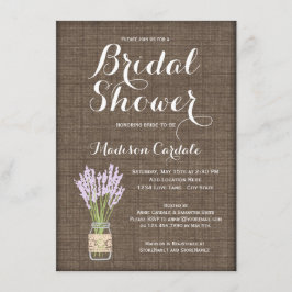 Invitaciones nupciales de la ducha del tarro de