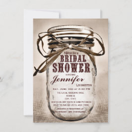 Invitaciones nupciales de la ducha del tarro de