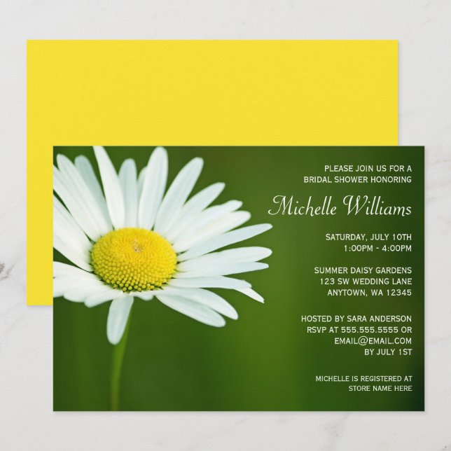 Invitaciones nupciales de la ducha del verano de (Anverso / Reverso)