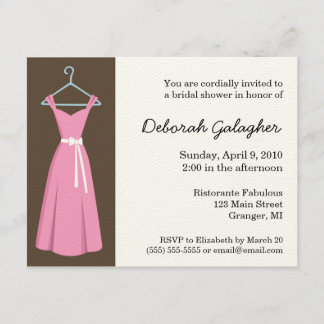 Invitaciones nupciales de la ducha del vestido