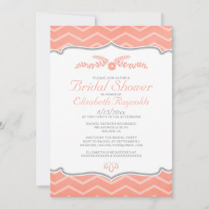 Invitaciones nupciales de la ducha del zigzag