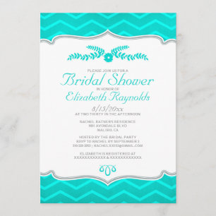 Invitaciones nupciales de la ducha del zigzag de