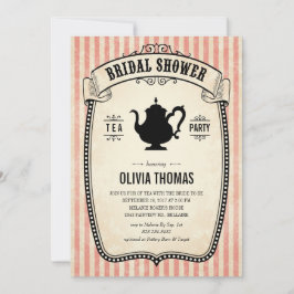 Invitaciones nupciales de la fiesta del té de la