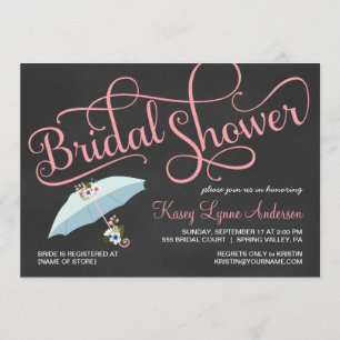 Invitaciones nupciales del paraguas de la ducha de