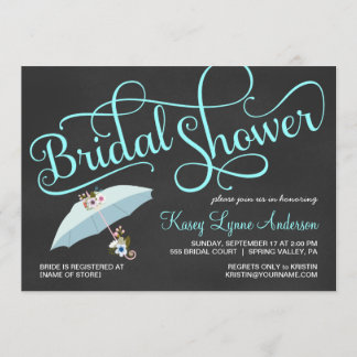 Invitaciones nupciales del paraguas de la ducha de