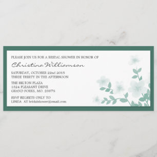 Invitaciones nupciales florales largas verde