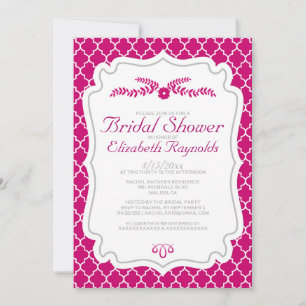 Invitaciones nupciales fucsias de la ducha de
