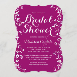 Invitaciones nupciales magentas de la ducha del
