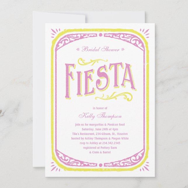 Invitaciones nupciales mexicanas de la ducha (Anverso)
