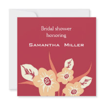 Invitaciones nupciales modernas de la ducha:: Rojo