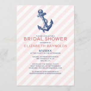 Invitaciones nupciales náuticas de la ducha del