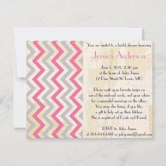 Invitaciones nupciales personalizadas de la ducha (Anverso)