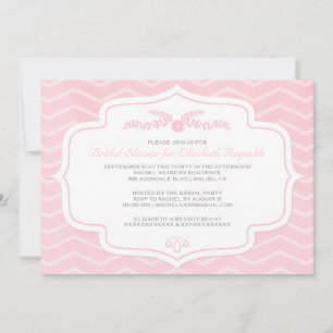 Invitaciones nupciales rosadas de la ducha de