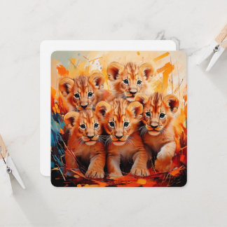 Invitaciones - Obra de arte de los cinco cachorros