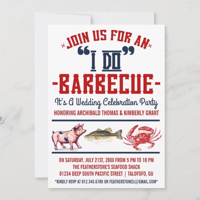 Invitaciones occidentales a la fiesta de parrillad (Anverso)