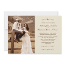 Invitaciones occidentales de la boda de la foto
