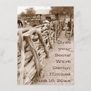 Invitaciones occidentales de la boda del corral
