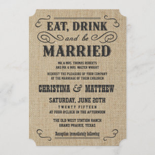 Invitaciones occidentales de la boda del país