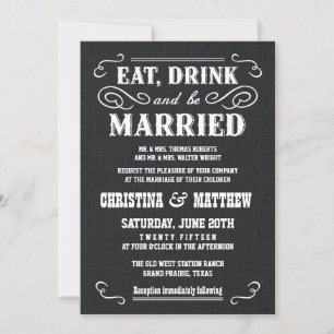 Invitaciones occidentales de la boda del país