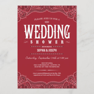 Invitaciones occidentales de la ducha de la boda