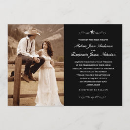 Invitaciones occidentales de la foto de la boda