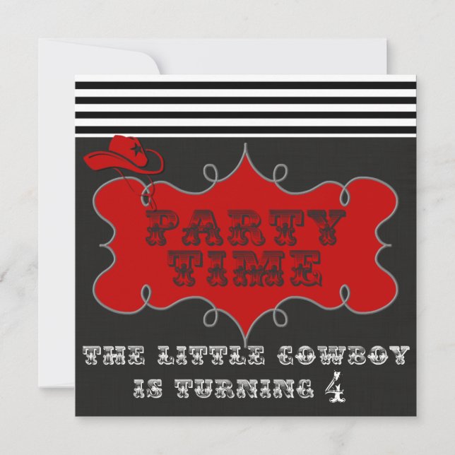 Invitaciones occidentales del cumpleaños del (Anverso)